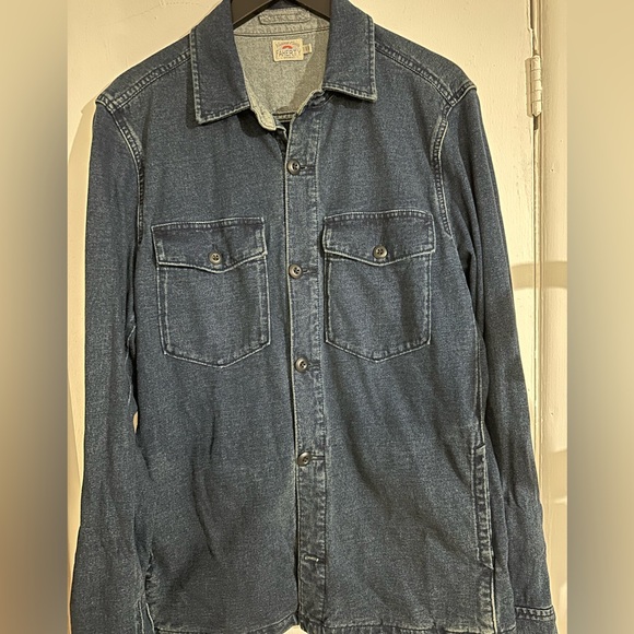 Faherty Jersey Shirt Jacket in Indigo